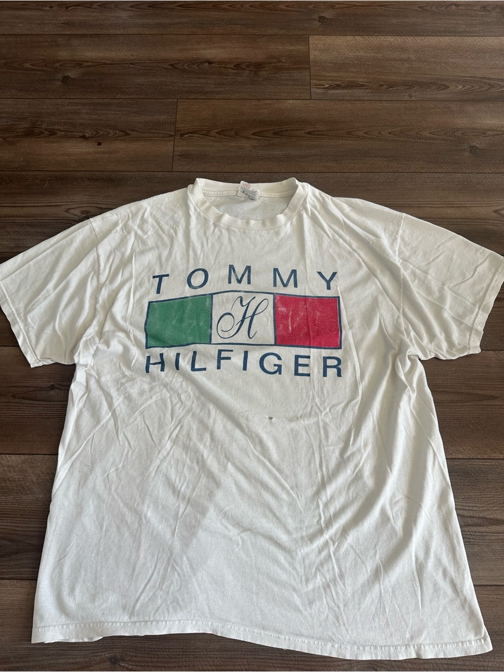 90s Vintage Tommy Hilfiger Italian H Logo Men’s T-Shirt Sz XL